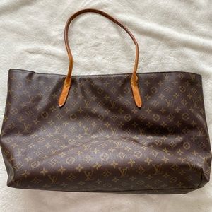 Extra large brown leather tote